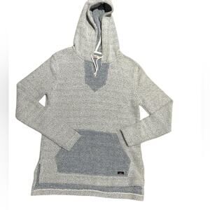Faherty Mens XS Blue and White Tweed Texture Hoodie Pullover Shirt